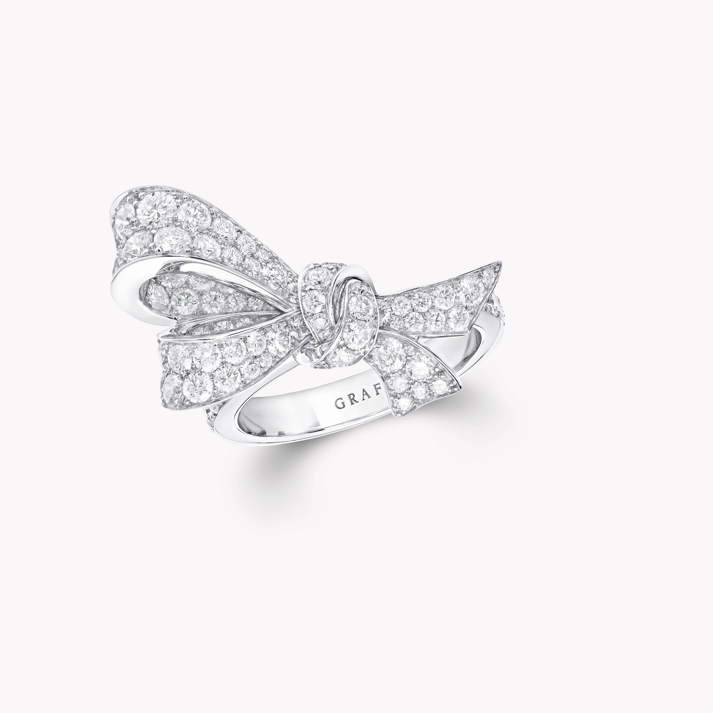 Buy Tiffany & Co 18K White Gold Diamond Abstract Bow Ring Online in India -  Etsy